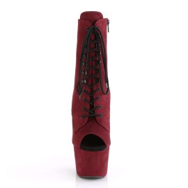 Pleaser ADORE-1021FS Stivaletti Finto Camoscio Borgogna