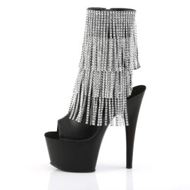Pleaser ADORE-1024RSF Stivaletti - Similpelle Nero-Argento/Nero Opaco