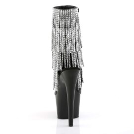 Pleaser ADORE-1024RSF Stivaletti - Similpelle Nero-Argento/Nero Opaco