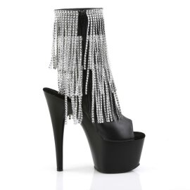 Pleaser ADORE-1024RSF Stivaletti - Similpelle Nero-Argento/Nero Opaco