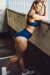 Dragonfly Betty Shorts a Vita Alta Blu Tg.L