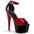 Pleaser Sandali ADORE-789 Vernice Rosso-Nero/Nero-Rosso