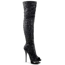 Pleaser BLONDIE-R-3011 Stivali Sopra Il Ginocchio - Nero...