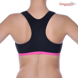 Dragonfly Top Sporty L Nero / Rosa Acceso