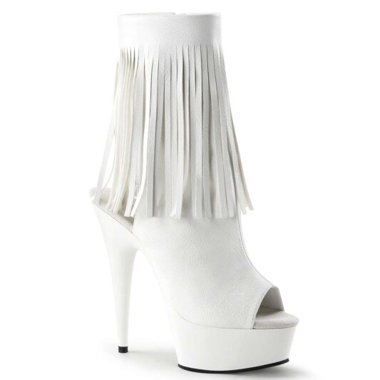 Pleaser DELIGHT-1019 Stivaletti - Similpelle Bianco/Bianco