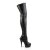 Pleaser DELIGHT-3050 Stivali Sopra Il Ginocchio - Similpelle Elasticizzato Nero/Nero Opaco