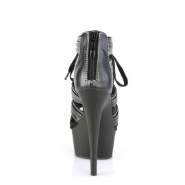 Pleaser Sandali DELIGHT-693 Similpelle Nero/Nero Opaco