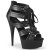 Pleaser Sandali DELIGHT-693 Similpelle Nero/Nero Opaco