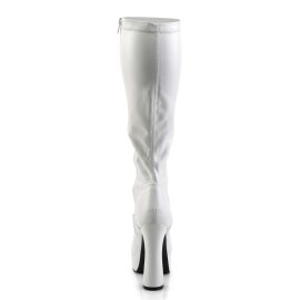 Pleaser ELECTRA-200Z Stivali - Similpelle Elasticizzato Bianco
