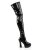 Pleaser ELECTRA-3000Z Stivali Sopra Il Ginocchio - Vernice Elasticizzato Nero