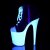 Pleaser FLAMINGO-800SK-02 Stivaletti - Tela Nero/Bianco Neon