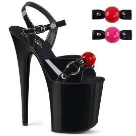 Pleaser Sandali FLAMINGO-809GB Vernice Nero/Nero