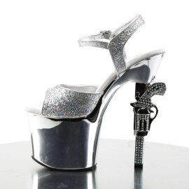 Pleaser Sandali REVOLVER-709G Argento Multi Glitter/Argento Cromato
