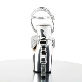 Pleaser Sandali REVOLVER-709G Argento Multi Glitter/Argento Cromato