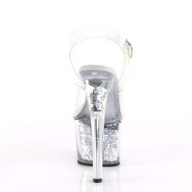 Pleaser Sandali SKY-308GF Trasparente/Argento Multi Glitter