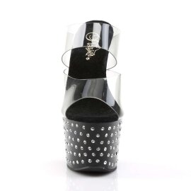 Pleaser Mules STARDUST-702 Trasparente/Nero