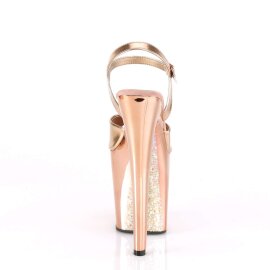 Pleaser Sandali XTREME-809TTG Ecopelle Dorato Rosa Metallico/Dorato Rosa Cromato Glitter