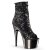 Pleaser ADORE-1008SQ Stivaletti - Glitter Nero/Peltro Scuro Cromato EU-41 / US-11