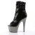 Pleaser ADORE-1008SQ Stivaletti - Glitter Nero/Peltro Scuro Cromato EU-41 / US-11