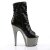 Pleaser ADORE-1008SQ Stivaletti - Glitter Nero/Peltro Scuro Cromato EU-41 / US-11