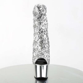 Pleaser ADORE-1008SQ Stivaletti - Glitter Argento/Argento...