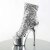 Pleaser ADORE-1008SQ Stivaletti - Glitter Argento/Argento Cromato EU-36 / US-6