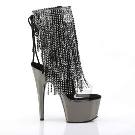 Pleaser ADORE-1017RSF Stivaletti - Trasparente Argento-Nero Cromato EU-40 / US-10
