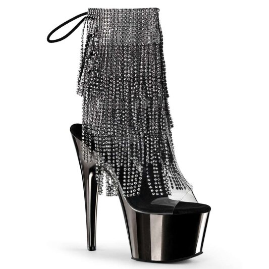 Pleaser ADORE-1017RSF Stivaletti - Trasparente Argento-Nero Cromato EU-37 / US-7