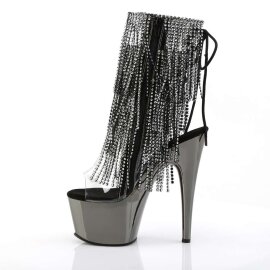 Pleaser ADORE-1017RSF Stivaletti - Trasparente Argento-Nero Cromato EU-37 / US-7