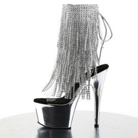 Pleaser ADORE-1017RSF Stivaletti - Trasparente-Argento/Argento Cromato EU-40 / US-10