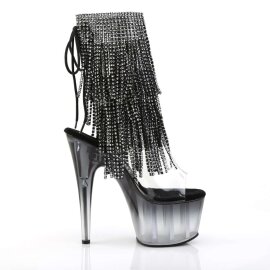 Pleaser ADORE-1017RSFT Stivaletti Trasparente-Nero/Nero EU-36 / US-6