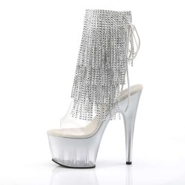Pleaser ADORE-1017RSFT Stivaletti Trasparente-Argento/Argento EU-41 / US-11