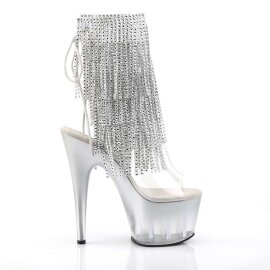 Pleaser ADORE-1017RSFT Stivaletti Trasparente-Argento/Argento EU-41 / US-11