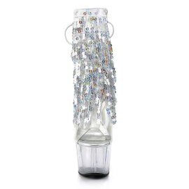 Pleaser ADORE-1017SQF Stivaletti - Trasparente-Argento...