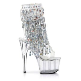 Pleaser ADORE-1017SQF Stivaletti - Trasparente-Argento Holo/Trasparente EU-40 / US-10