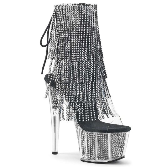 Pleaser ADORE-1017SRS Stivaletti - Trasparente-Nero Strass/Nero Strass EU-41 / US-11