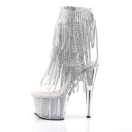 Pleaser ADORE-1017SRS Stivaletti - Trasparente-Argento Strass/Argento Strass EU-39 / US-9