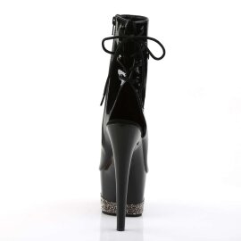 Pleaser ADORE-1018-3 Stivaletti - Nero/Nero-Strass Color Peltro EU-37 / US-7