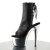 Pleaser ADORE-1018 Stivaletti - Similpelle Nero/ Argento/Argento Cromato EU-35 / US-5