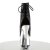 Pleaser ADORE-1018 Stivaletti - Similpelle Nero/ Argento/Argento Cromato EU-35 / US-5