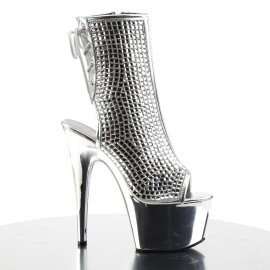 Pleaser ADORE-1018DCS Stivaletti - Argento Multi Strass/Argento Cromato EU-40 / US-10