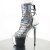 Pleaser ADORE-1018HG Stivaletti - Ecopelle Argento Holo Stampa Struzzo/Argento Cromato EU-35 / US-5