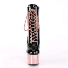 Pleaser ADORE-1020 Stivaletti - Vernice Nero/Dorato Rosa Cromato EU-41 / US-11