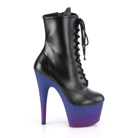 Pleaser ADORE-1020BP Stivaletti - Similpelle Nero/Ombre Blu-Viola EU-35 / US-5