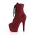 Pleaser ADORE-1020FS Stivaletti - Finto Camoscio Borgogna EU-37 / US-7