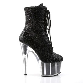 Pleaser ADORE-1020G Stivaletti - Nero Glitter EU-35 / US-5