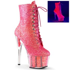 Pleaser ADORE-1020G Stivaletti - Neon-Rosa Glitter EU-35...