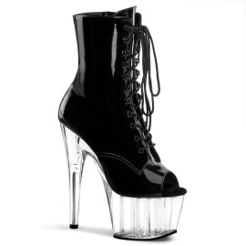 Pleaser ADORE-1021 Stivaletti - Vernice Nero/Trasparente...