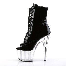 Pleaser ADORE-1021 Stivaletti - Vernice Nero/Trasparente EU-35 / US-5