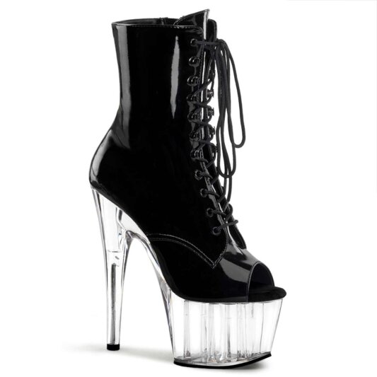 Pleaser ADORE-1021 Stivaletti - Vernice Nero/Trasparente EU-37 / US-7